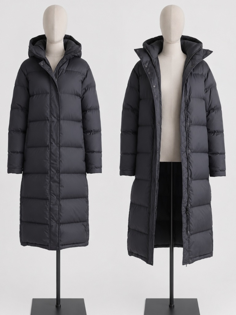 Quince Responsible Down Long Puffer Jacket Black Small NWT RDS Certified Winter